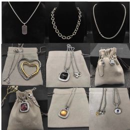 mit Box Designer Herz Anhänger 925 Sterling Silber Halskette für Frauen Mann beliebt in Europa Amerika Paare Retro Madison Kette Gold Halskette Schmuck Geschenke