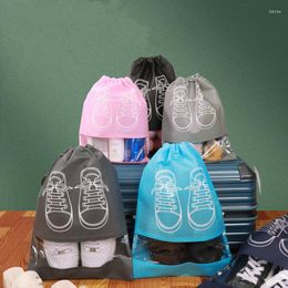 Storage Bags Space-saving Shoe Dust Covers Non-Woven Dustproof Drawstring Clear Bag Travel Pouch Shoes Drying Organiser