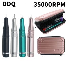 Set DDQ Drill 35000RPM Professional Electric Nail File Kit for Acrylic Gel Nails Manicure Pedicure Home Use 231123