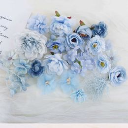 Other Fashion Accessories 1Bag European Artificial Flower Head For Home Decor Wedding Flower Wall Decoration DIY Hair Accessories Corsage Craft Kit Flo J230422