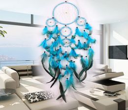 Big Dreamcatchers Wind Chime Net Hoops With 5 Rings Dream Catcher For Car Wall Hanging Plaint Ornaments Decoration Craft 9201718