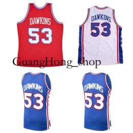GH 1976-77 Darryl Dawkins 76erss Basketball Jersey Philadelphias Mitch and Ness Throwback Jerseys Blue Red White Size S-XXXL