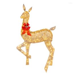 Table Lamps X6HD 3 Pieces Lighted Christmas Deer Family Set Outdoor Yard Decorations Acrylic Board With LED Lights Decor