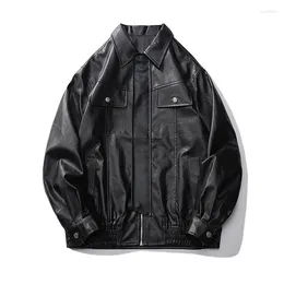Men's Jackets Spring And Autumn Coat Solid Color Waterproof Warm Breathable Punk Arcade Leather Jacket