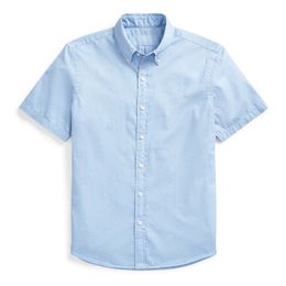 Весенне-осеннее деловое ПОЛО для отдыха, оксфордская текстильная рубашка с коротким рукавом