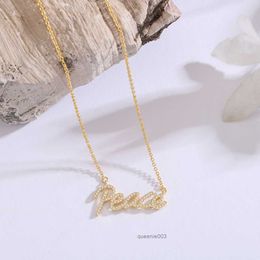 Tiffanylise Luxury Designer Popular Jewellery Jia Di Necklace Boutique Valentine's Day Gift Letter Pendant Advanced Design Sense Temperament P3ns