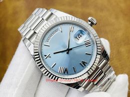 Luxury Mens Watch 40mm Sapphire Watch 904L Stainless Steel Strap High Quality 2813Mechanical Movement Watches Light blue dial