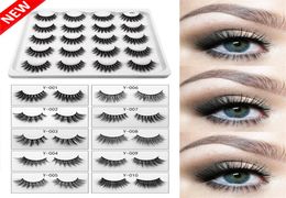 10 Pairsbox 3D Mink Lashes Makeup Handmade Full Strip Eye Lash Soft Fluffy Eyelashes Volume False Eyelash Set Faux Cils Cilios8300385