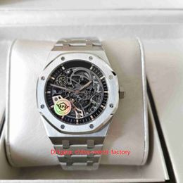 APS Factory Mens Watch Best Version 41mm Skeleton 15407 15407OR.OO.1220ST.01 Sapphire Watches 904L Steel CAL.3132 Movement Mechanical Automatic Men's Wristwatches