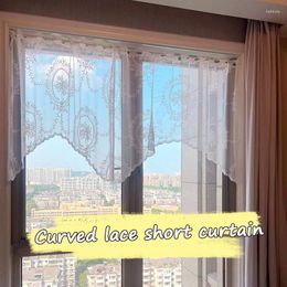 Curtain White Sheer Lace Short Korean Style Tulle Half Curtains Kitchen Cabinet Door Cafe Bedroom Window Drapes Home Decor