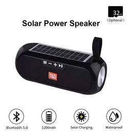 Solar Bluetooth Speaker Portable Column Wireless Stereo Music Box Power Bank Boombox TWS 50 Outdoor Support TFUSBAUX2273514