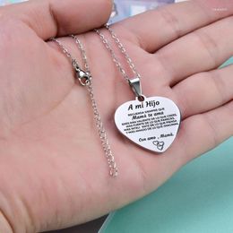 Pendant Necklaces Classic Heart Shaped Necklace Inspirational With Text Personalised Jewellery Gift For Daughter Family Dropship