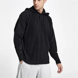 Men's Hoodies 2023 Drawstring Button Pleated Top Hoodiesloose Fashion And Comfortable Casual Hooded Pullover For Men