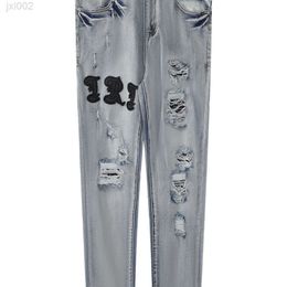 Ami dżinsy fioletowe dżinsy designer dżinsy nowe ami ami parismx1 High Street Jeans Slim Fit Water Wash Patps Patters Fog High Street Mens