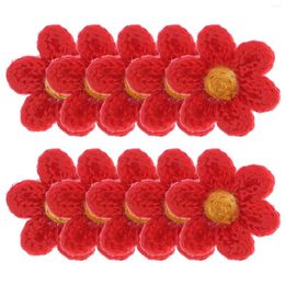Storage Bottles 10 Pcs Small Flowers Crochet Needles Floral Embroidered Patch Yarn DIY Clothes Patches