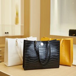 Evening Bags Stone Pattern Simple And Fashionable Solid Color Tote Bag For Women Casual Trend Shoulder