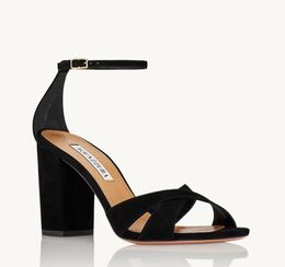 Summer Luxury Designer chunky Highs heels Divine Sandal Pump Shoes Open Toe Slingback Woman Party Wedding Dress Lady