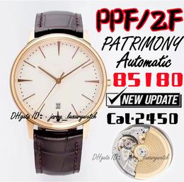 PPF/ZF Luxury Men's Watch 85180 Patrimony Watch diameter 40MM, CAL.2450 Mechanical movement, ultra-thin style simple business formal wear gold white
