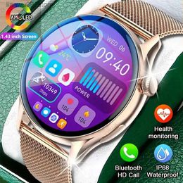 Armbanduhren für Xiaomi Neue Smartwatch 1,43 Zoll Vollbild Bluetooth Anruf Herzfrequenz Schlaf Monitor Sportmodelle Smart Watch für Männer FrauenQ231123
