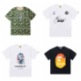 A Bathing A ape 2023 New Short Sleeve Camo Reflective Round Neck Letter Printed T-shirt Fashion Label