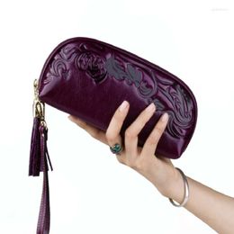 Wallets Cow Print Clutch Wallet Women's Tote Bag Zip Mobile Leather Floral Sac Bolsas