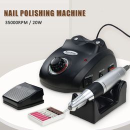 Nail Manicure Set Professional Electric Manicure Machine Nail Drill 20W 35000RPM Milling Cutters Nail Art Nail File With Cutter Nail Kits Tool 231123