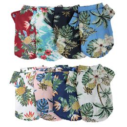 Dog Apparel Summer Clothes Cat Shirt Hawaiian Style Thin Section Refreshing Breathable Small Pet for Bomei French Fighting 230422