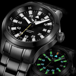 Wristwatches YELANG New Pilot Quartz Watch H3 T100 Self Luminous Waterproof 100m Sapphire Mirror Men's Watch Military Sports Watch V1021SQ231123