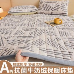 Sheets sets Winter Thick Warm Plush Bed Sheet and Pillowcase 3pcs Bedding Set Home Textiles Double Bedspread Luxury Mattress Pad Bed Linens 231122