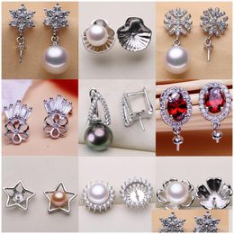 Jewellery Settings Diy Pearl Stud Earrings Settings Fashion Jewellery S925 Sier For Women Mounting Earring Blank Wedding Gift Drop Deliver Dhben