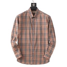 Herrskjorta lyxig designer Men's Casual Business Shirt Classic Men's Dress Plaid Shirt Men's Long Sleeve Brand Fashion Spring M-4XL 02