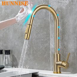 Kitchen Faucets Cold Touch Faucet Stainless Steel Pull Out Mixer Tap Handfree Sensor Smart