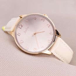 Wristwatches Julius Lady Women's Watch Japan Quartz Hours Top Fashion Dress Simple Bracelet Band Big Leather School Girl Birthday Gift