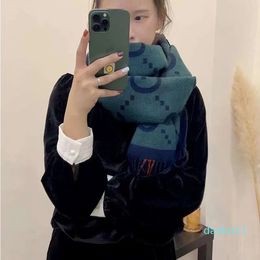Revised letter plaid edge cashmere thickened for women in autumn winter 2023 warm scarf and shawl Orars