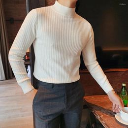Men's Sweaters 2023 Summer Tight Knited T-shirt Casual Streetwear High-neck Solid Colour Long-sleeved Bottoming Tees S-3XL Luxury Clothing