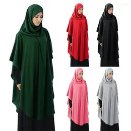 Ethnic Clothing Modest Hooded Abaya Women Muslim Islamic Ramadan Large Hijab Khimar One Pieces Amira Arab Overhead Prayer Niqab Burqa Long