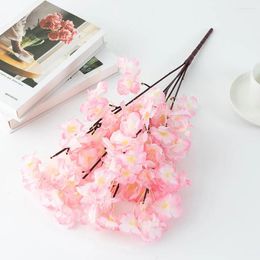 Decorative Flowers 2 Pieces Artificial Cherry Blossom Silk Faux Lifelike Stems DIY Garden Home Bouquet Wedding Decor White