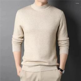 Men's Sweaters Cashmere Sweater Half Turtleneck Men Long Sleeve Knit Pullovers For Male Youth Slim Knitwear Homme Hiver