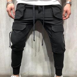Men's Pants Autumn Spring Summer Casual Male Big Size 3XL Multi Pocket Jeans Overalls Elastic Waist Plus Men Ropa