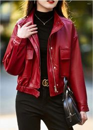 Women's Leather Black Woman Jacket Vintage Bomber Coat Fashion Zipper High Street Female PU Outwear Moto Biker Jackets