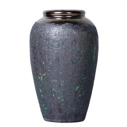 Vases Vintage Smoke Ceramic Vase 7"D X 12"H - Artisanal Piece For Your Home