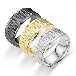 Cluster Rings Fashion Irregular 8mm Male Gold Colour Geometry For Women Men Punk Jewellery Decoration Couple Party Gift Wholesale