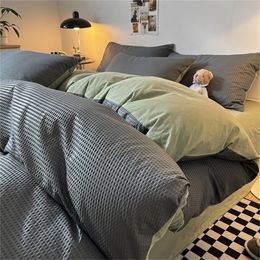 Bedding sets Washed cotton four-piece set pure cotton spring bed sheet cotton bedding set simple 231117