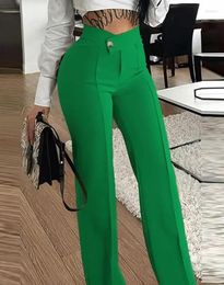 Women's Pants Autumn And Winter Women 2023 Fashion Versatile Casual Sexy Buttoned Straight Wide-leg Work Trousers Y2k Clothes Streetwear