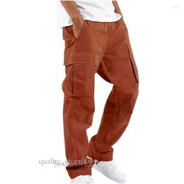 Men's Pants Outdoor Mens Cargo Black Cotton Pure Colour Overalls Streetear Men Straight Trouser Pocket Sweatpants 5Xl 2219 4597 6548