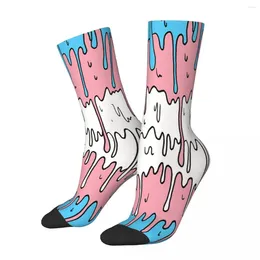 Men's Socks Pastel Kawaii Melting Trans Pride Lgbt Male Mens Women Winter Stockings Hip Hop