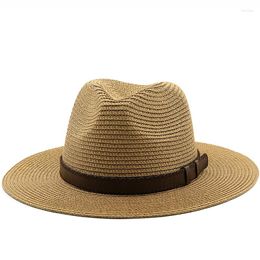 Berets Simple Parent-child Panama Hats Lady Beach Hat Women Wide Brim Straw Man Summer Sun Cap Fedora 54cm 56-58cm 59-61cm