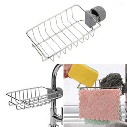 Kitchen Storage Stainless Steel Sink Hanging Rack Holder Faucet Clip Bathroom Dishcloth Shelf Drain Dry Towel Organiser