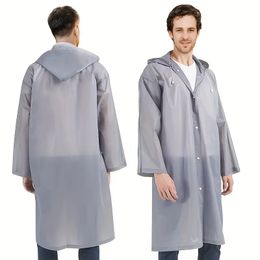 Stay Dry And Protected: Reusable Waterproof Hooded Raincoat For Men, Women