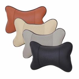 Pillow Mini All PU leather car neck pillows comfortable universal Auto Seat Head Neck Rest Cushion Headrest Pillow Pad 231124